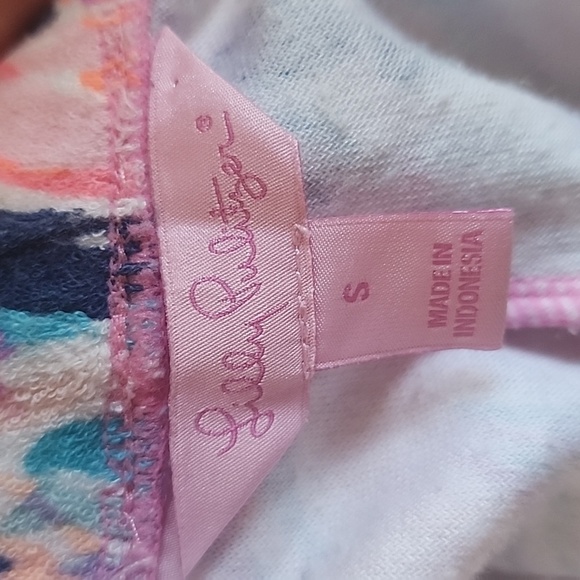Lilly Pulitzer Multicolor Pelican Pink Head in The Sand Terry Cloth Shorts Sz S - Picture 9 of 10